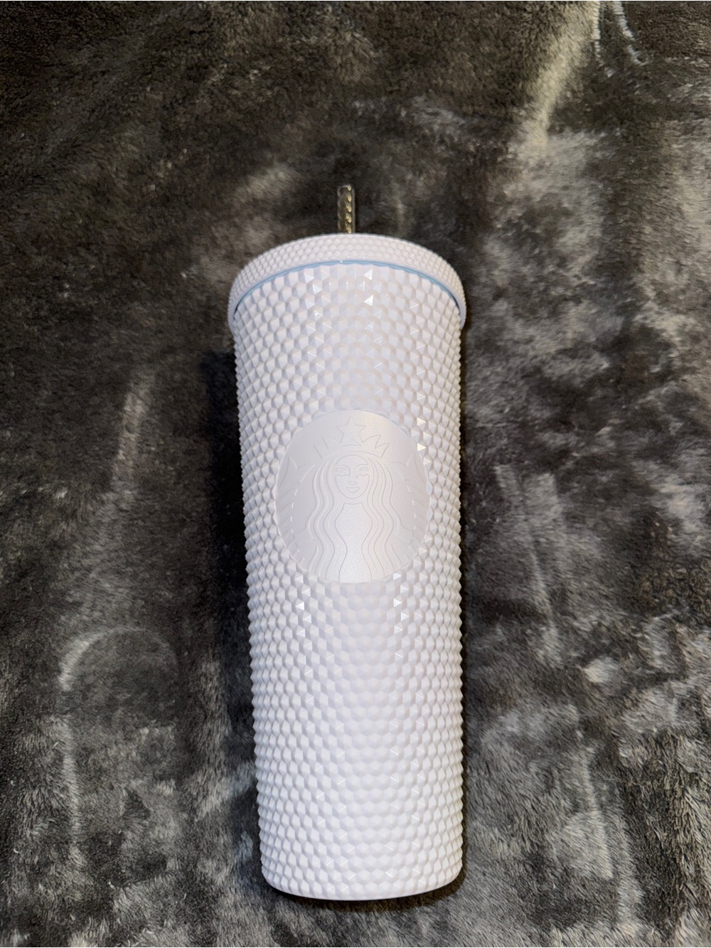 Starbucks White Textured Studded Tumbler with Straw